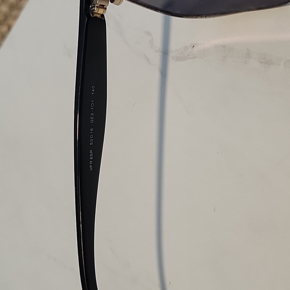 Prada Women's Eyeglasses VPR 65R QE3-1O1 Black/Gold Frame - Picture 5 of 11